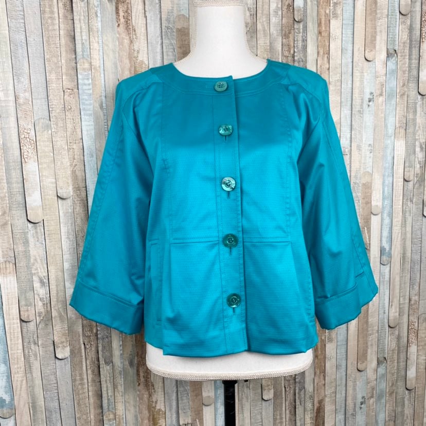 Escada 34 4 Teal Swing Jacket Blazer
