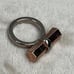 Giles Brother G&B Bar Ring Silver Rose Gold Tone Chunky 7.25