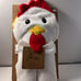 RED WHITE COUNTRY CHICKEN ROOSTER HOODED TOWEL TERY CLOTH NEW IN PACKAGE