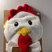 RED WHITE COUNTRY CHICKEN ROOSTER HOODED TOWEL TERY CLOTH NEW IN PACKAGE