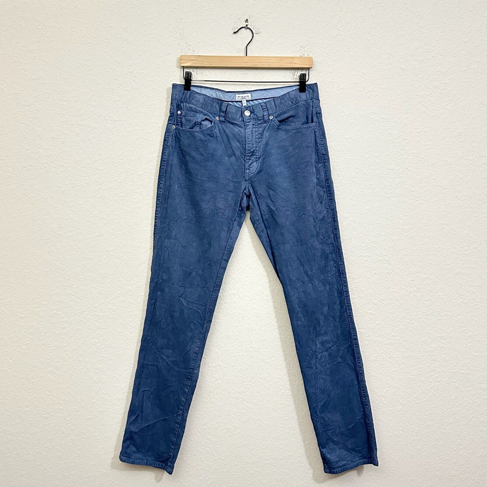 PETER MILLAR Corduroy Pants Navy Blue Straight Leg Stretch Preppy