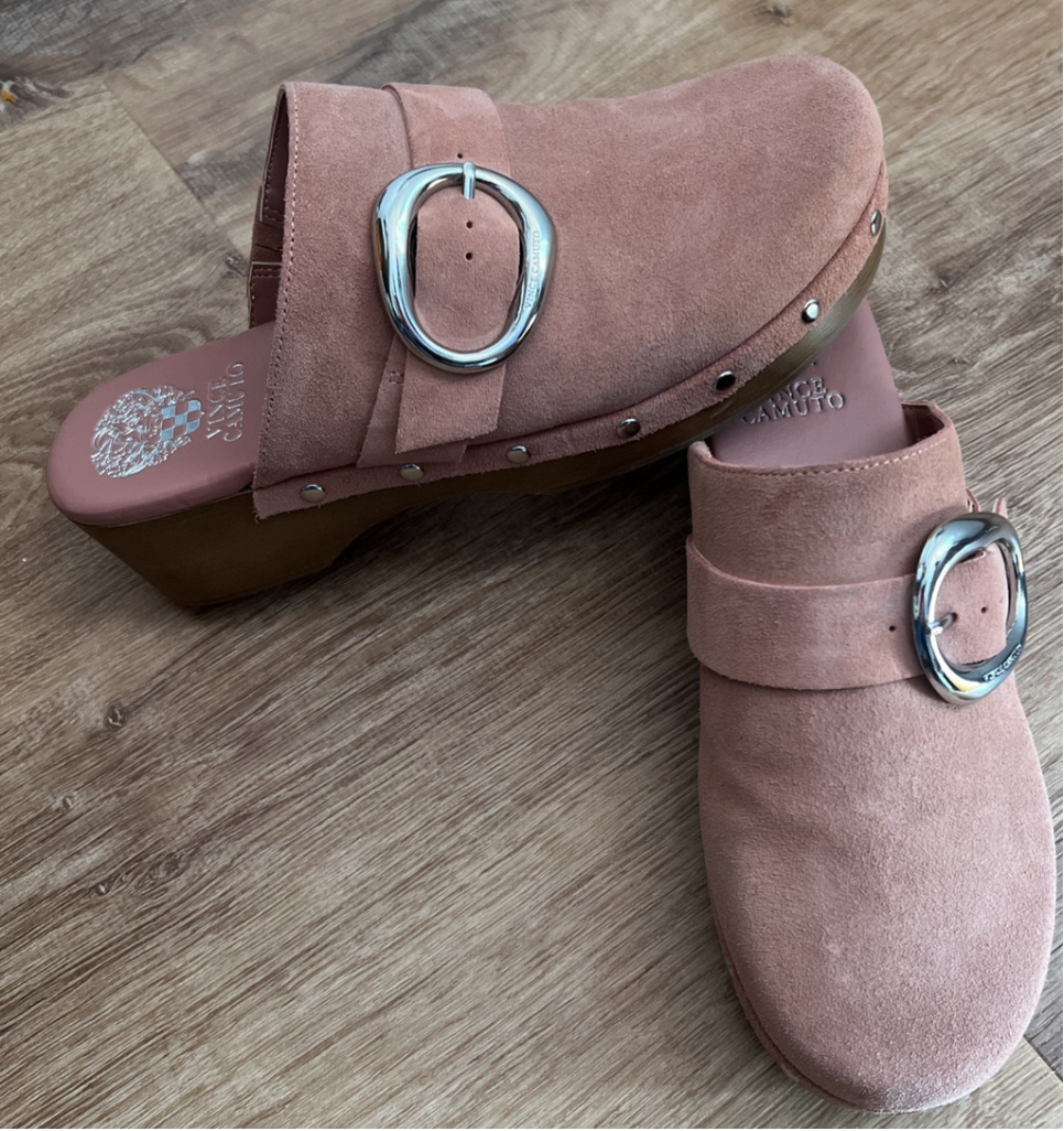 Vince Camuto Suede Canzenee Clog in Antique Pink Size 8M Croquette NWOT￼