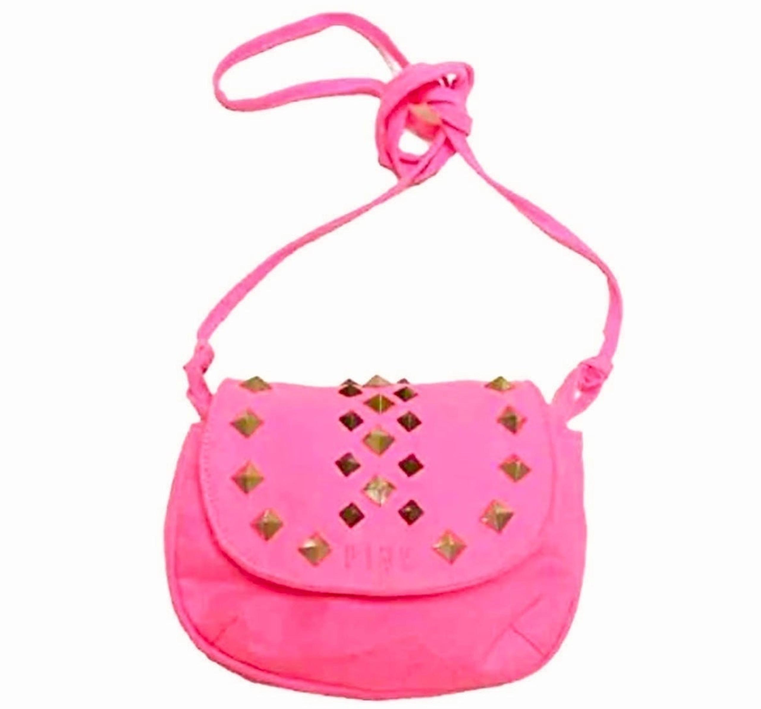 *NEW* Victoria’s Secret PINK Vintage Studded Canvas Crossbody Handbag-Hot Pink