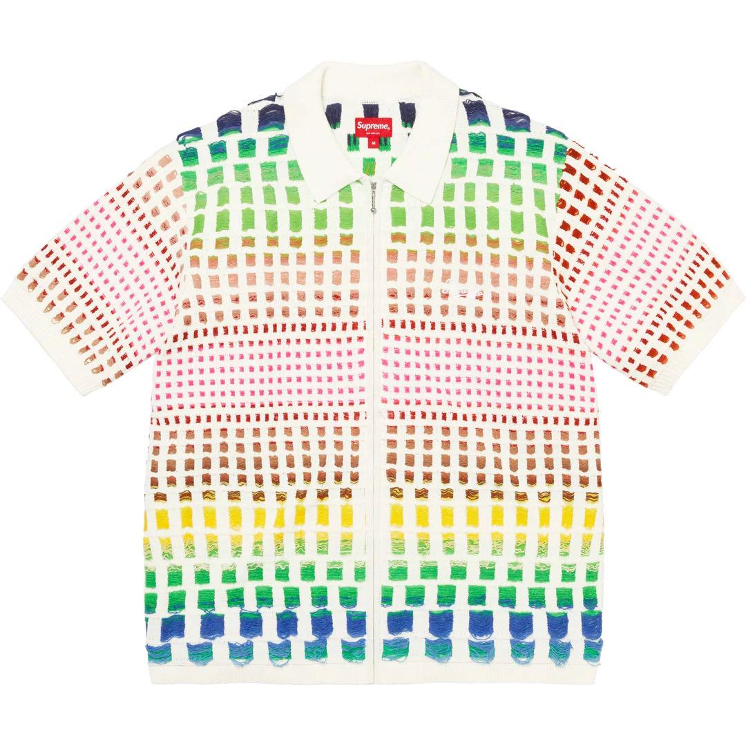Supreme Gradient Grid Zip Up Polo