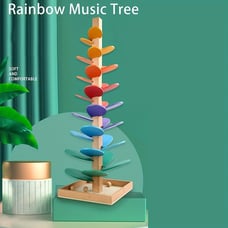 1pc Rainbow Music Rolling Ball Tree Toy That Makes Sounds, Petal Smart Tree SSS