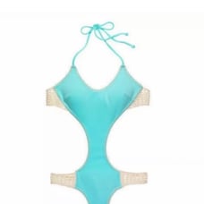 VICTORIA SEGRET ONE PIEC SEAFOAM GLOW MONOKINI LARGE ONE PIECE