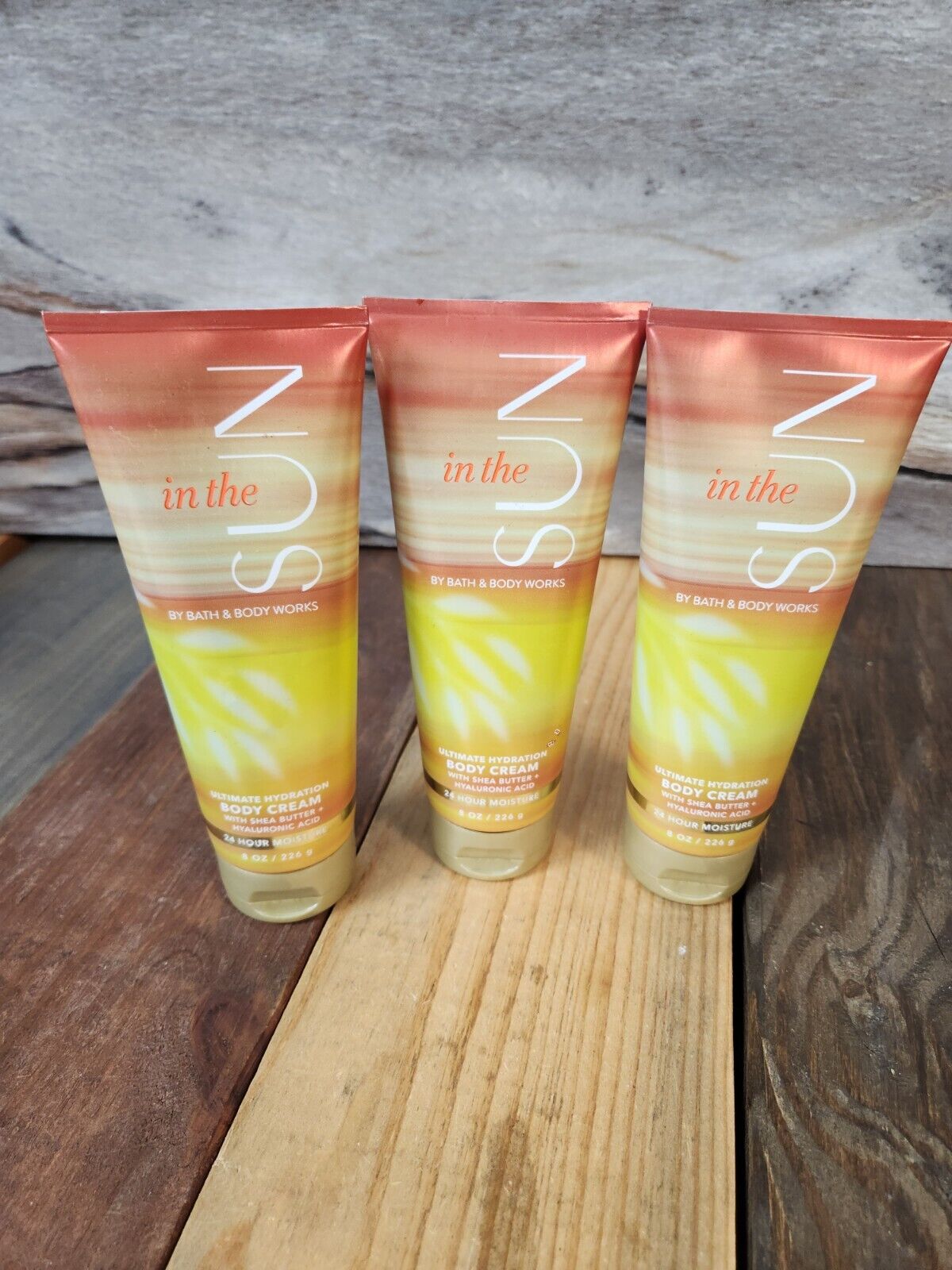 3PK Bath & Body Works In the Sun Body Cream 8oz NEW