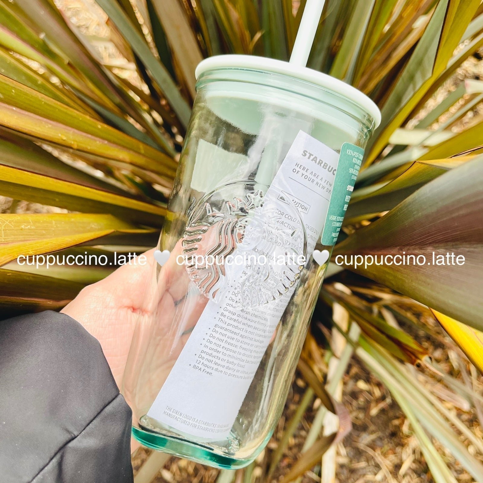 NWT Starbucks 2023 Recycled Core Mint Glass Triangle Sustainable Tumbler