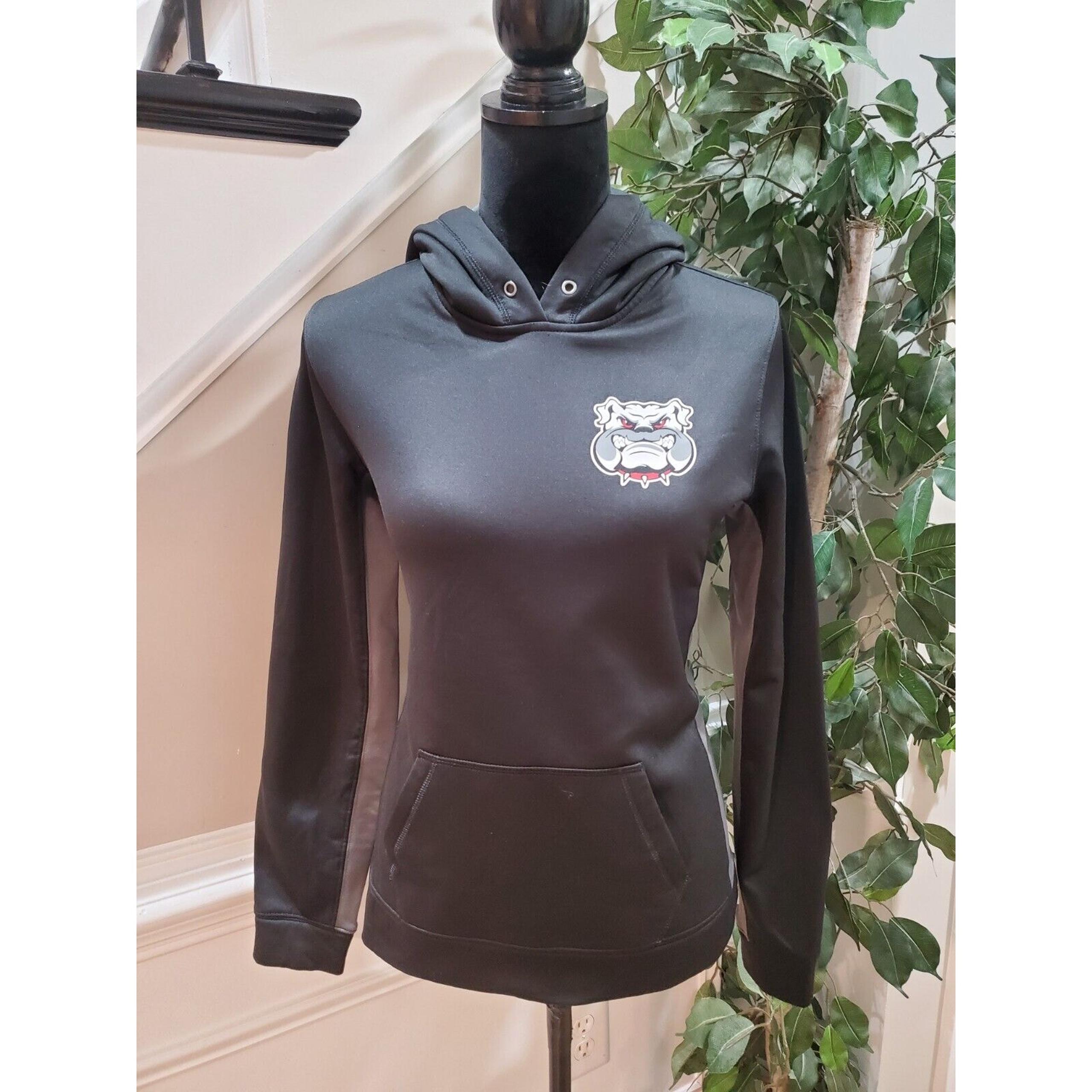 Sport-Tek Womens Black Long Sleeve Hooded Bulldogs Logo Activewear Jacket Small