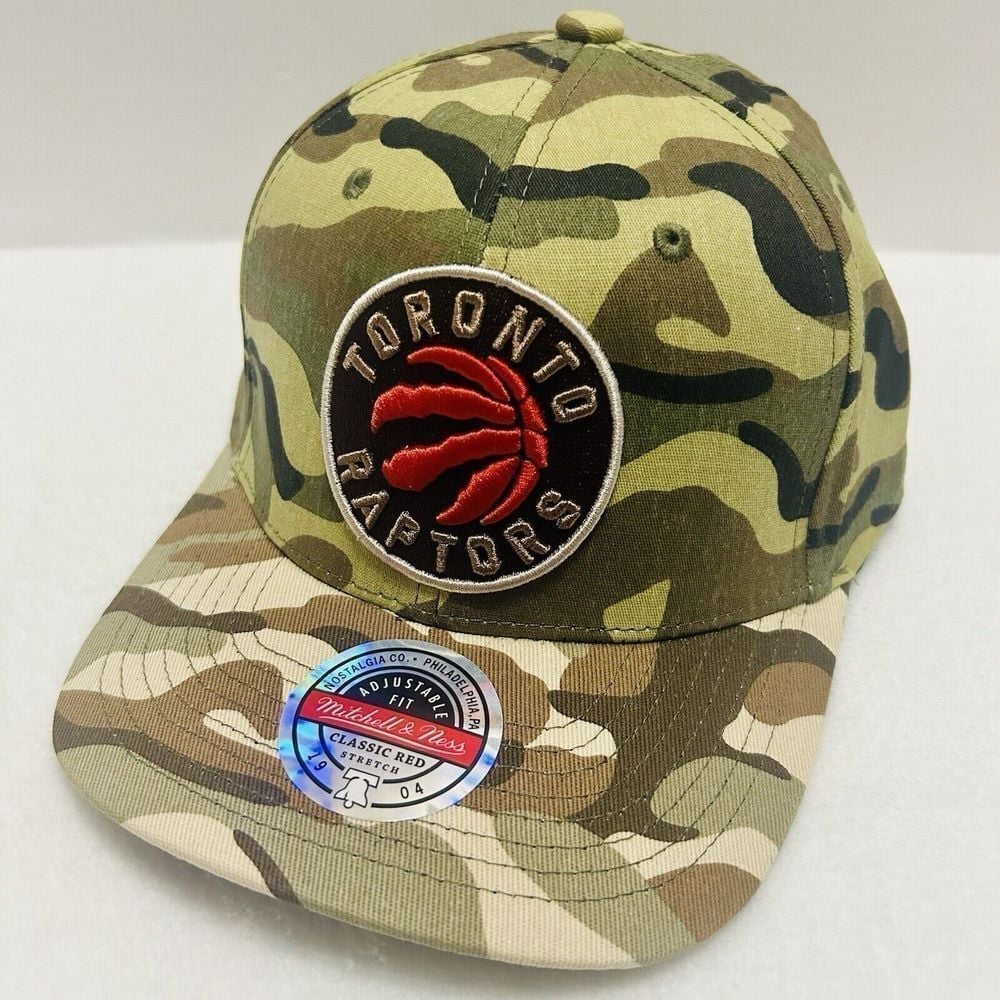 Mitchell & Ness Toronto Raptors Woodland Camo Stretch Snapback Hat Adjustable