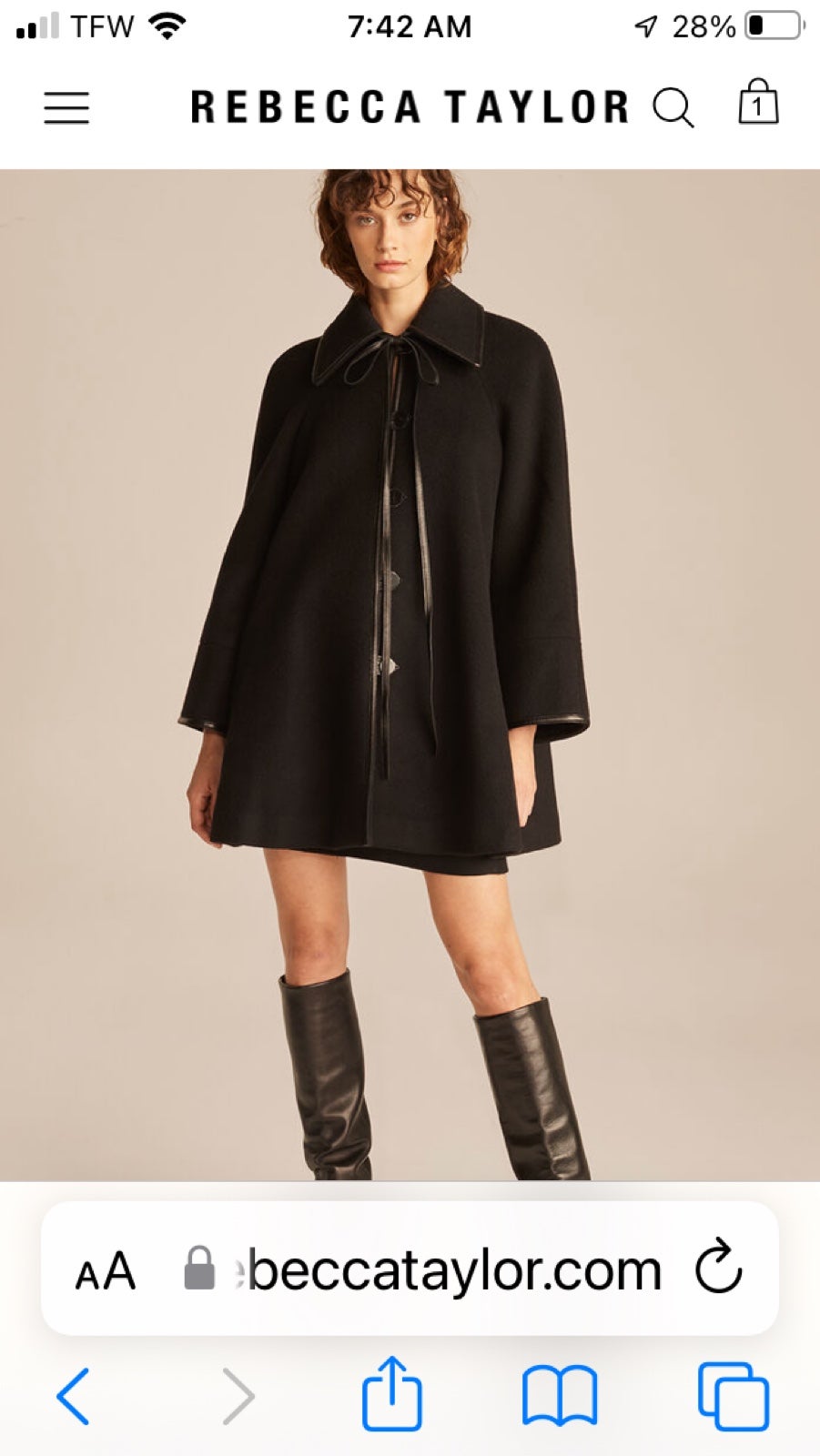 Rebecca Taylor oversized wool shirt coat