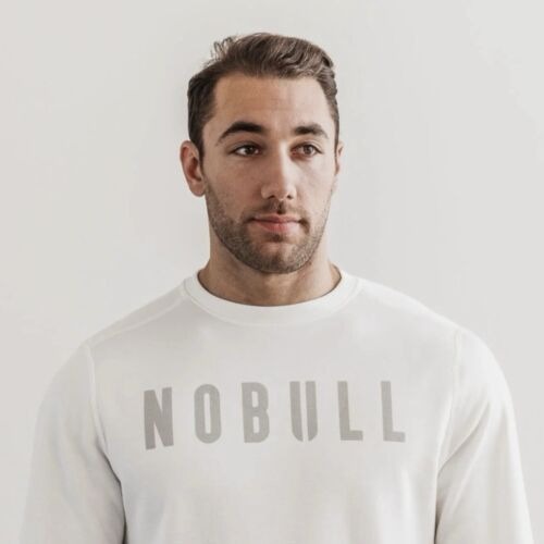 NOBULL White Gray Crew Neck Sweatshirt
