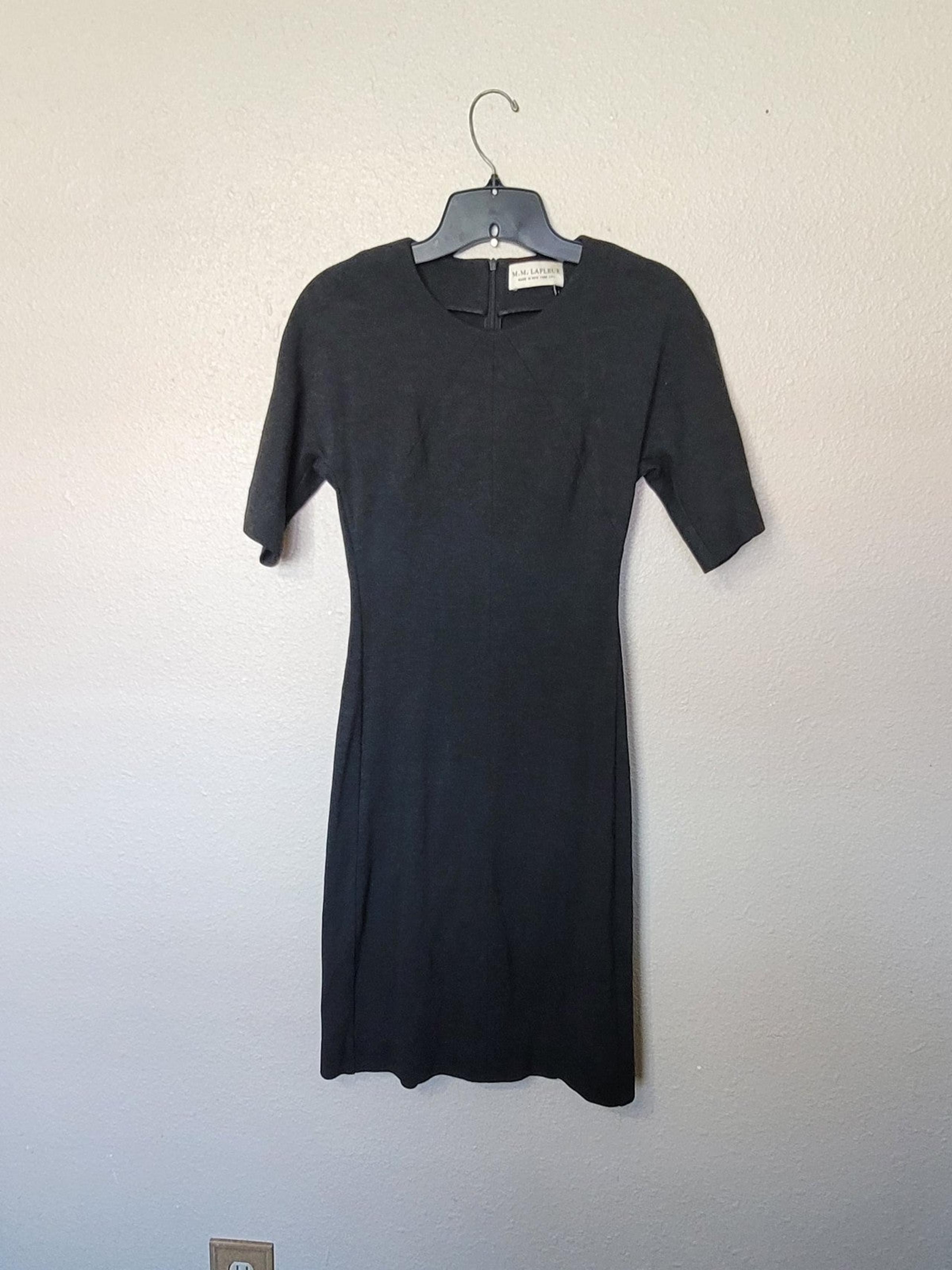 M.M. Lafleur ● Navy Dark Gray Shift Dress High Neck Half Sleeve Womens Size 0