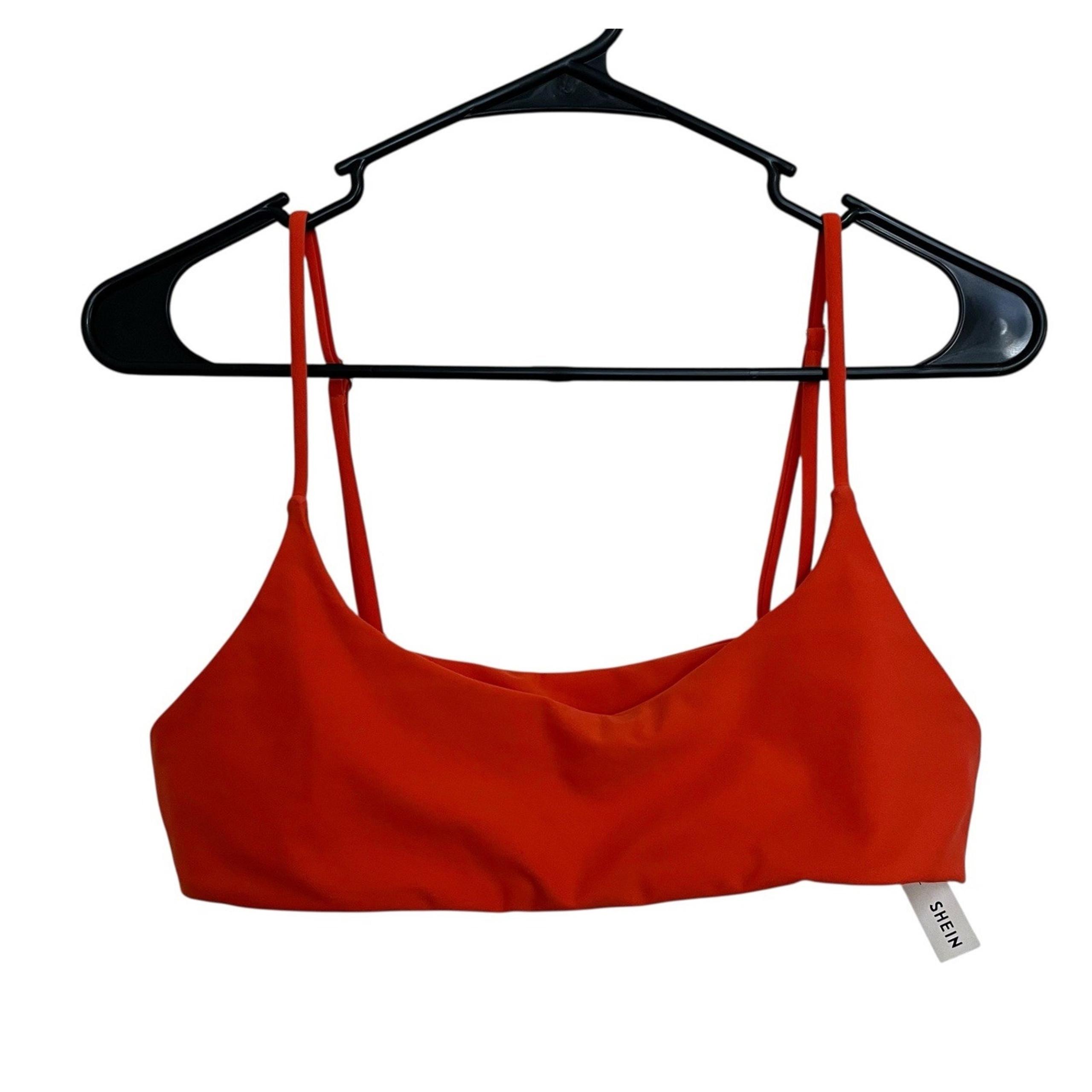 SHEIN | Bright Orange Bikini Swim Top XL Adjustable Beach Spaghetti Straps