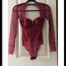 Victoria's Secret Sexy Red Lace Bodysuit