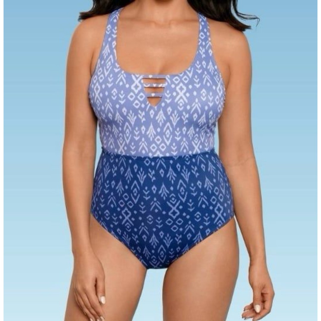 Beach Betty Slimming Control Strappy Cut Out Crossback Swimsuit Size XL New