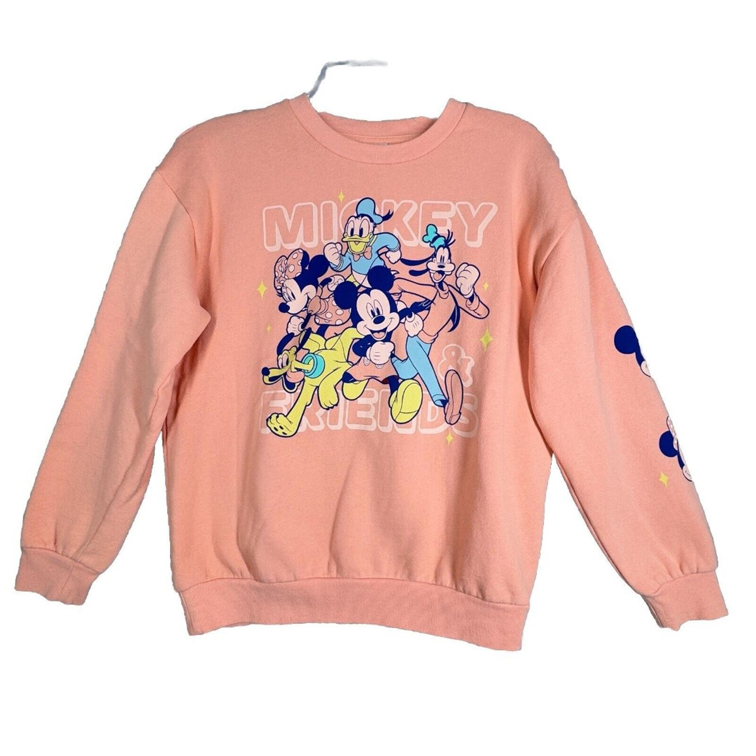 Mickey & Co Shirt Womens Medium Orange Graphic Sweatshirt Mickey Mouse Vacation