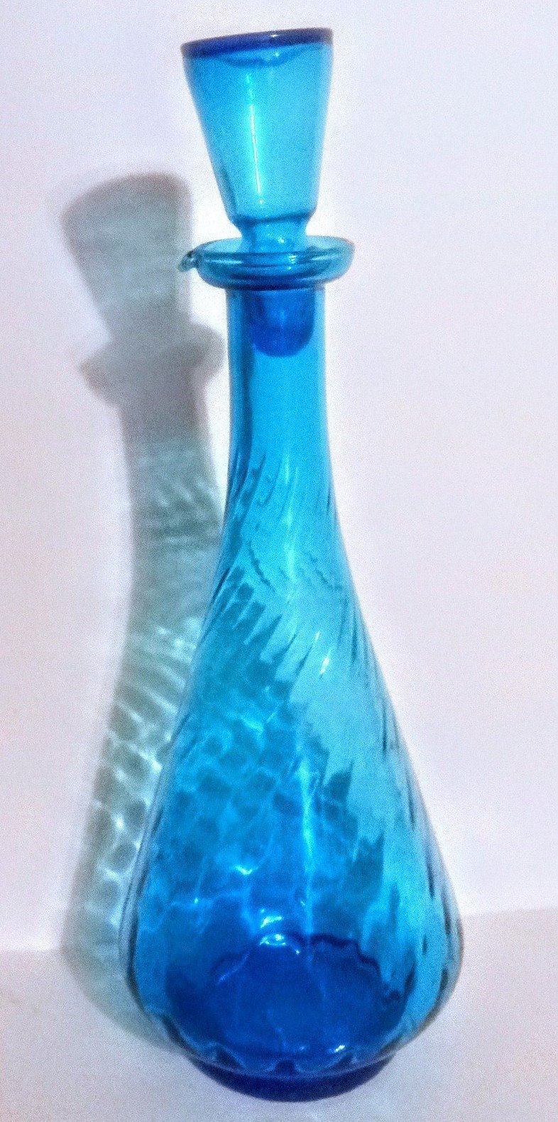 MCM EMPOLI Italian art glass stoppered bottle flask 12 .h w label