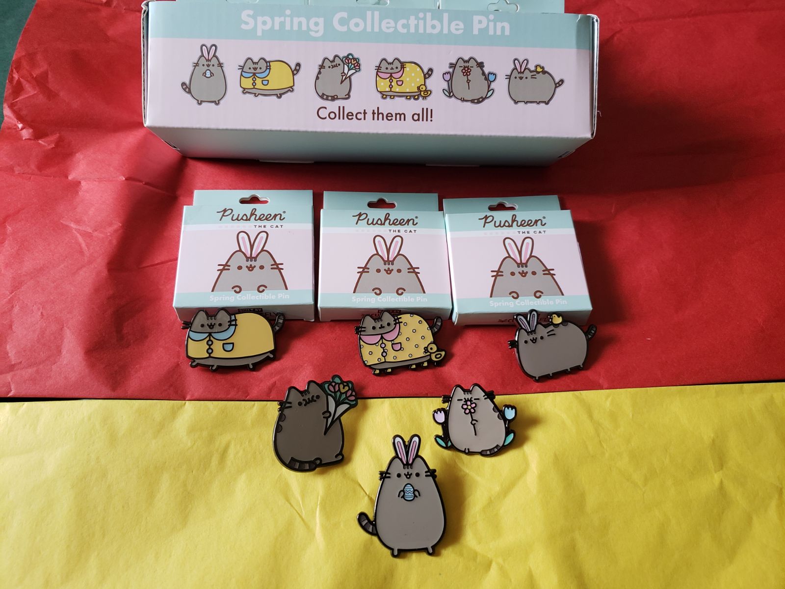 Pusheen Spring Easter enamel pins set