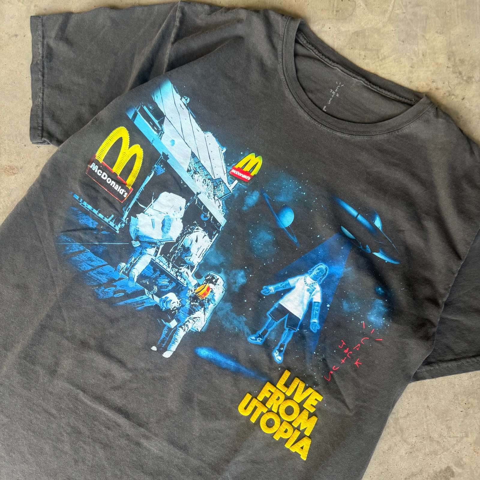 人気話題コラボ！Travis Scott McDonald's Live From Utopia Tee Travis Scott X Mcdonald's Live From Utopia Cactus Jack Tee T
