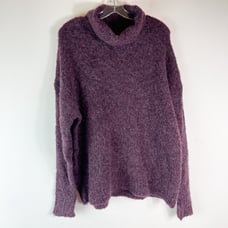 Treasure & Bond NWOT Women's Purple Fuzzy Knit Turtleneck Sweater Size L