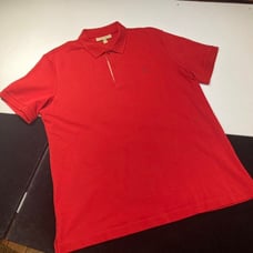 Red Burberry Polo Shirt Size XL