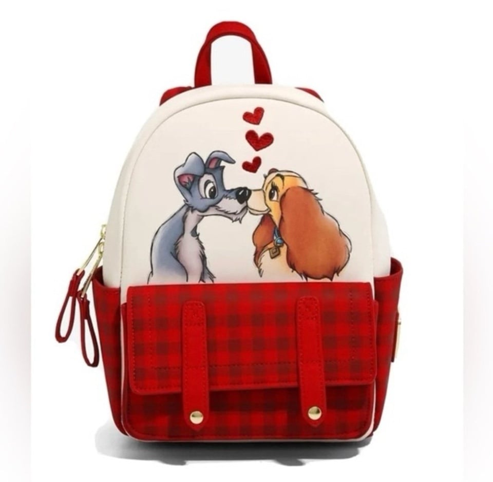 Loungefly Disney Lady & Tramp Love Plaid Mini Backpack - BoxLunch Exclusive NWT