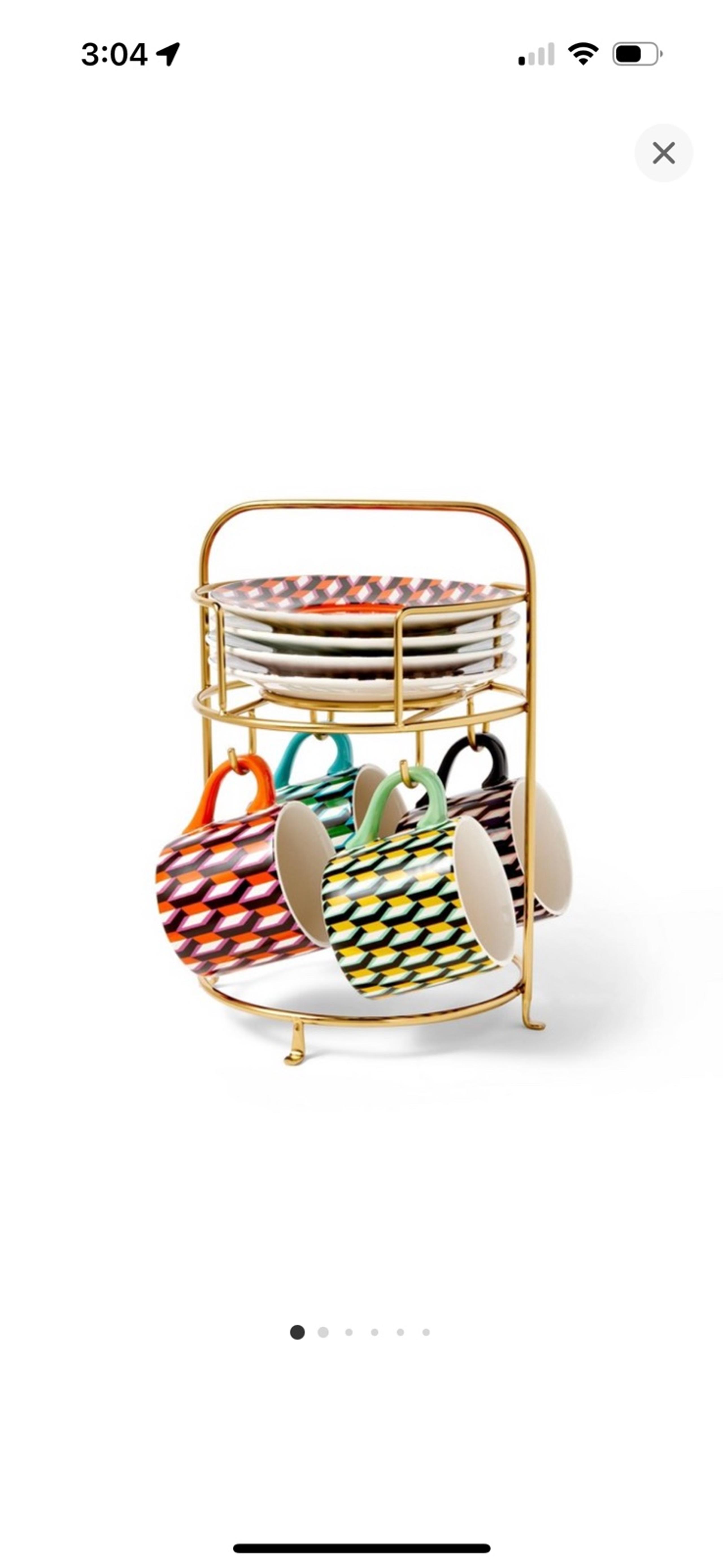 Arrow Geo Mug Drinkware Set with Saucers and Stand from Diane von Furstenberg