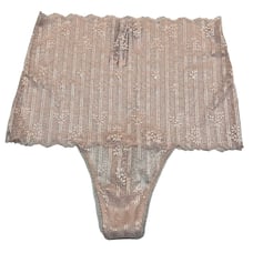 NWT VICTORIA'S SECRET High Waist Thong Sz L Lace Light Pink