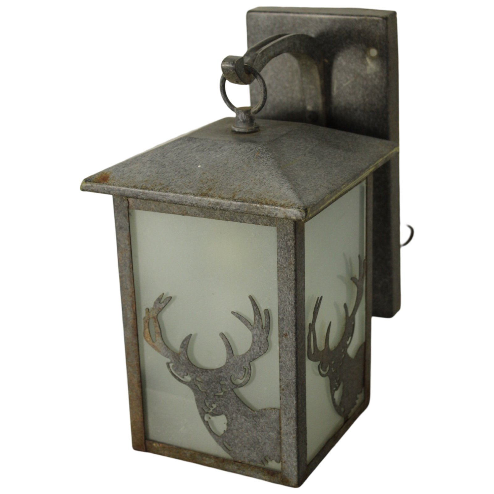 Vintage Rustic Stag Deer Cabin Hunting Lodge Wall Mount Porch Light Fixture