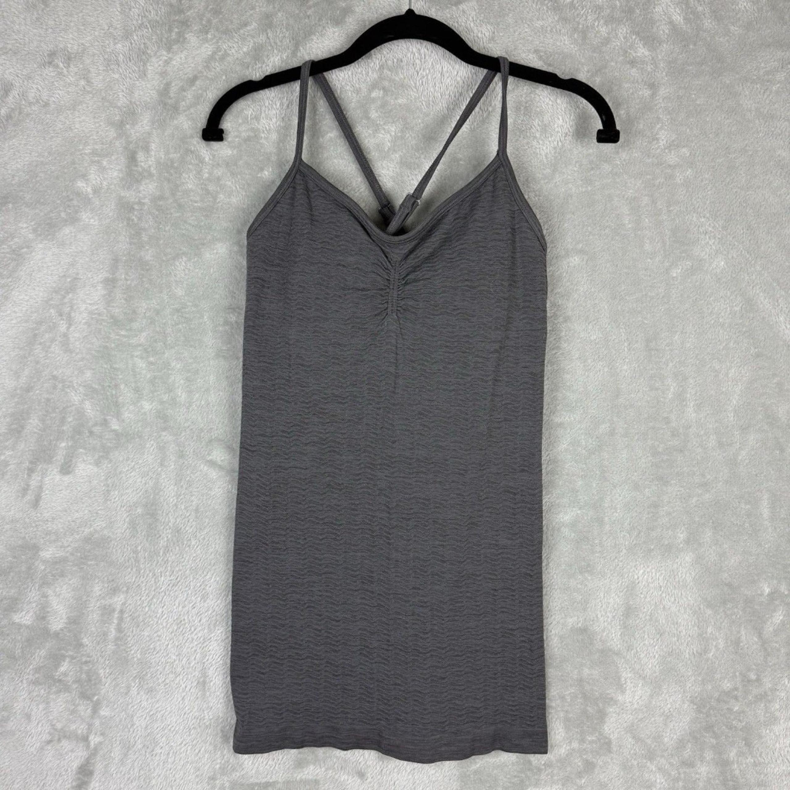 Athleta Tank Top Women's Size Medium Seamless Cami Gray Built-In Bra Layering
