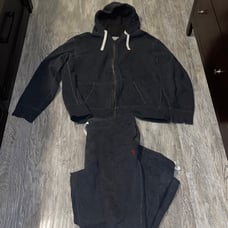 Polo sweat suit jacket XXL pants L gray gently used retail 295