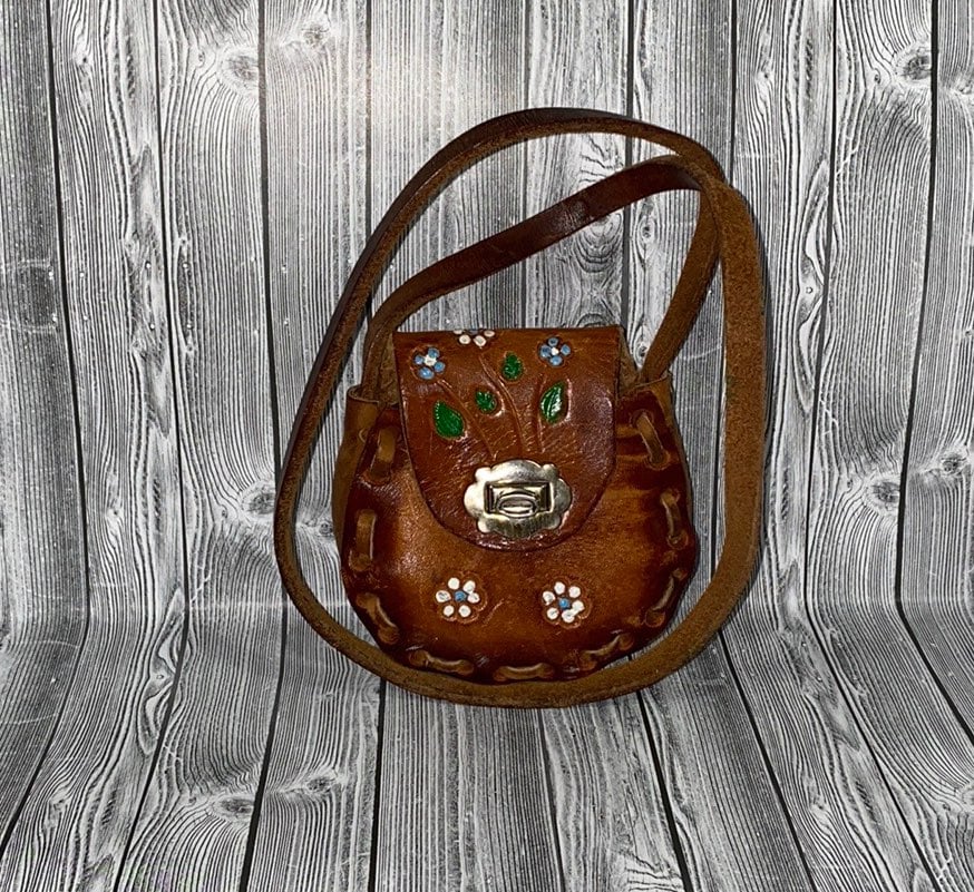 Vintage Leather Mexican Coin Purse Handm