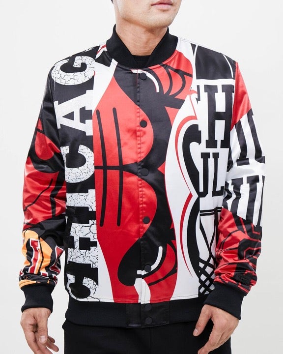CHICAGO BULLS MASH UP SATIN JACKET