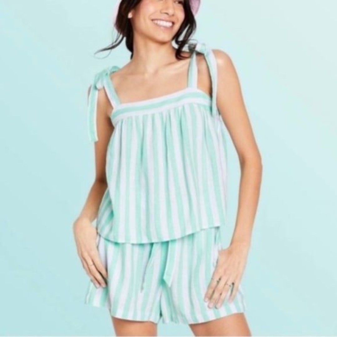 Stoney clover striped two piece shorts set