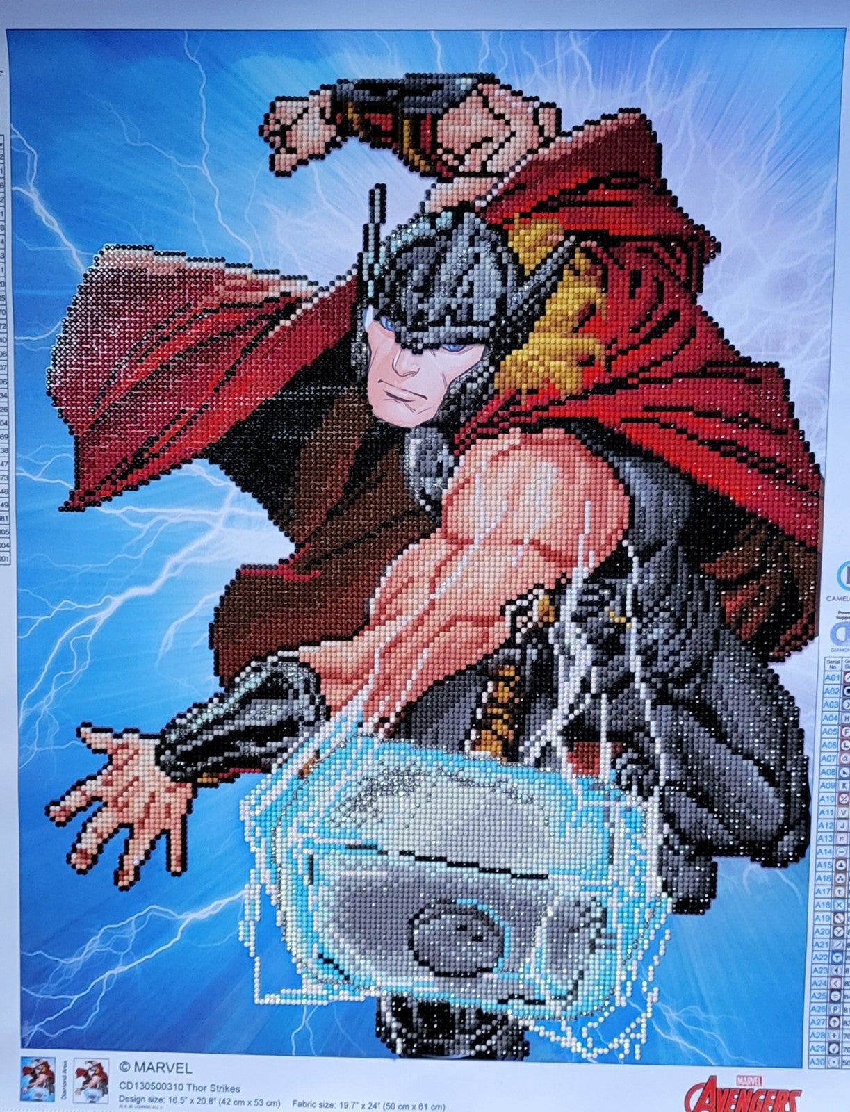 Thor completed diamond art.