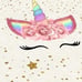 A smiley face unicorn floor mat