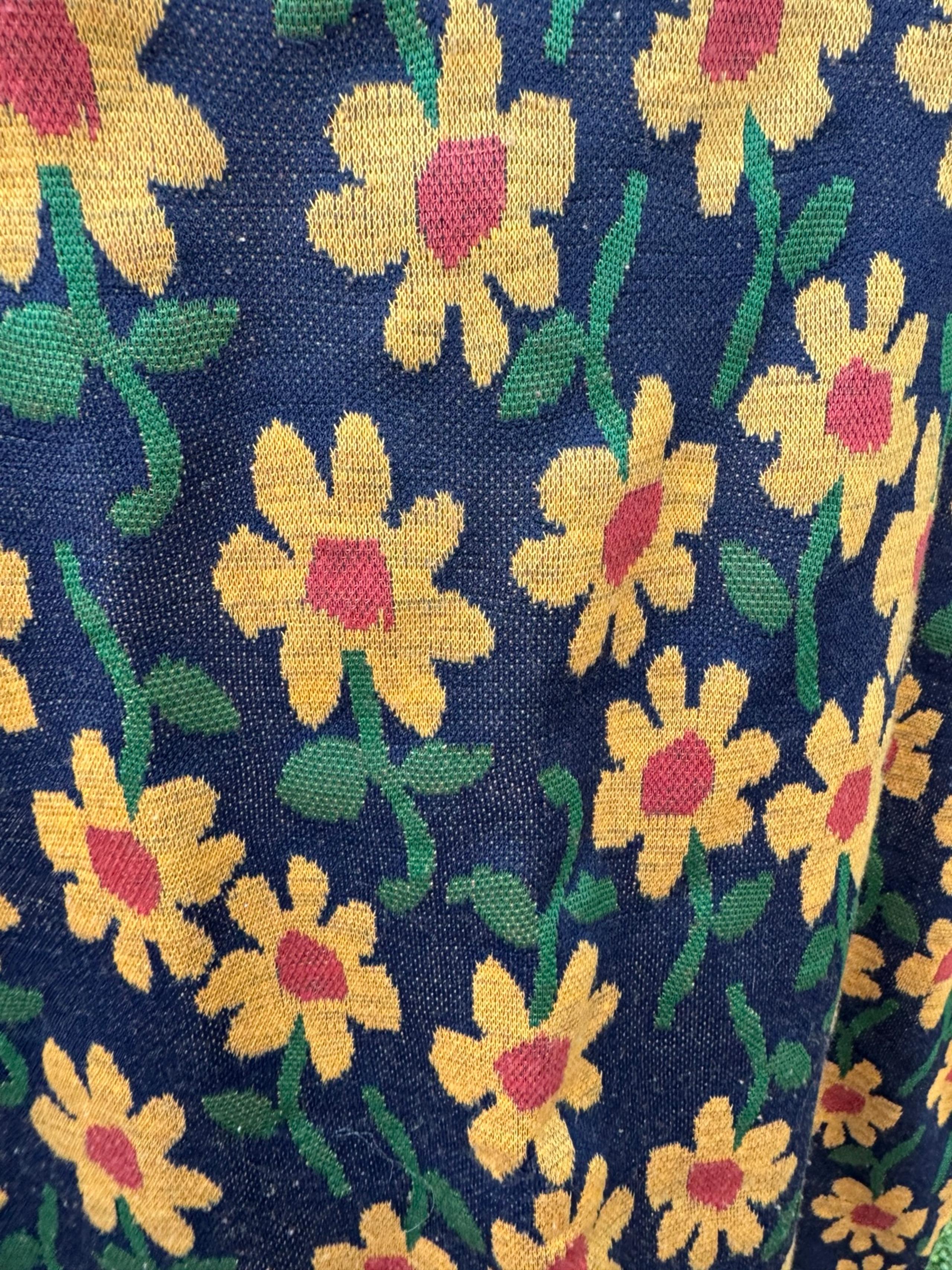 LulaRoe Cassie Skirt Womens XL Black Daisy Yellow Floral Straight Pencil Stretch