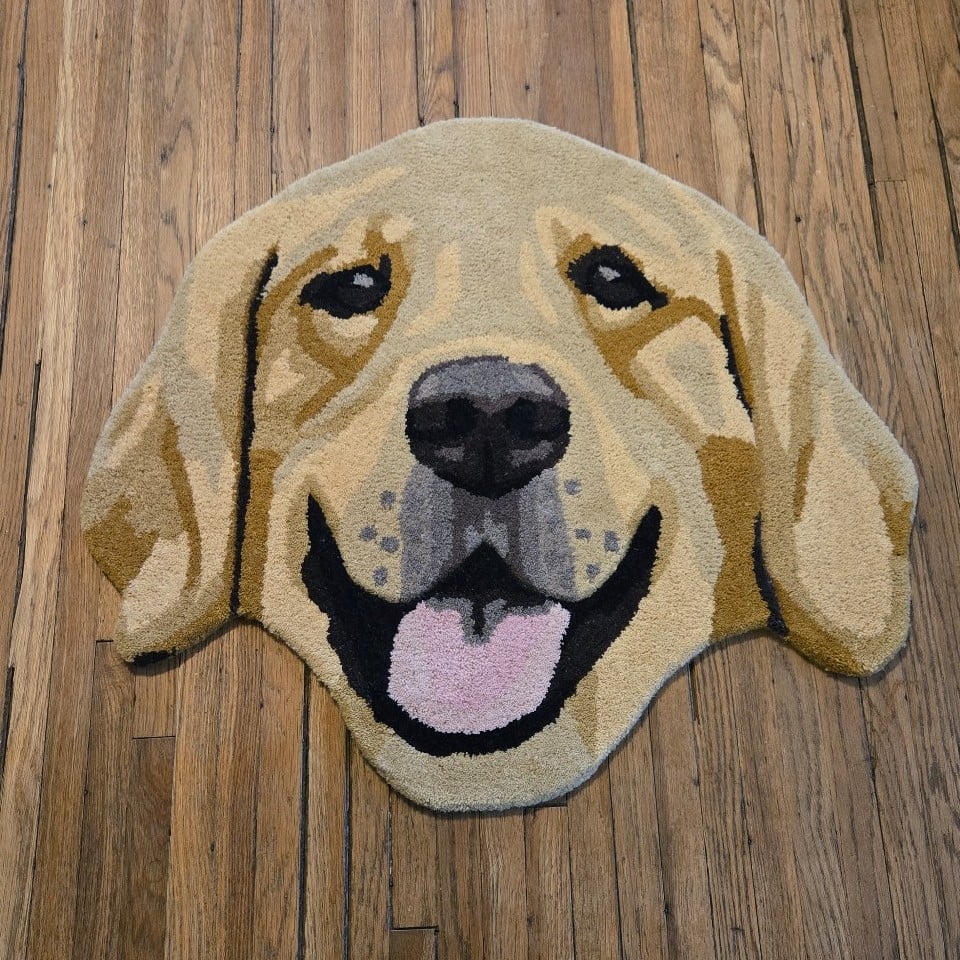 Yellow Lab Golden Retriever Throw Rug Viral