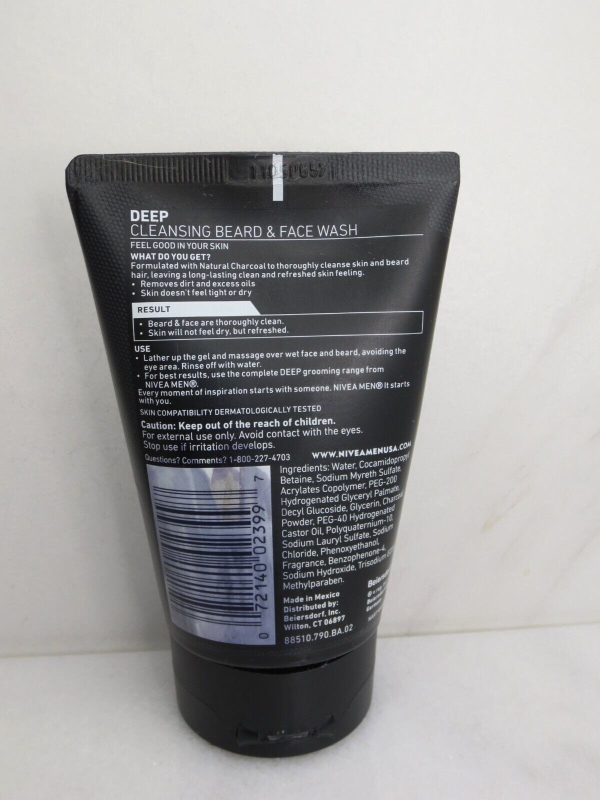 NIVEA MEN DEEP CLEANSING BEARD & FACE WASH 3.3 OZ NWOB LOT OF 8