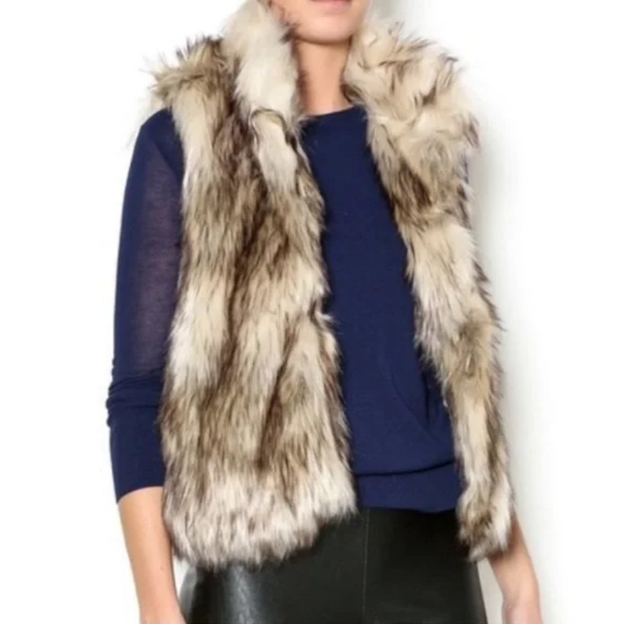 Ci sono by cavalini faux fur vest deals