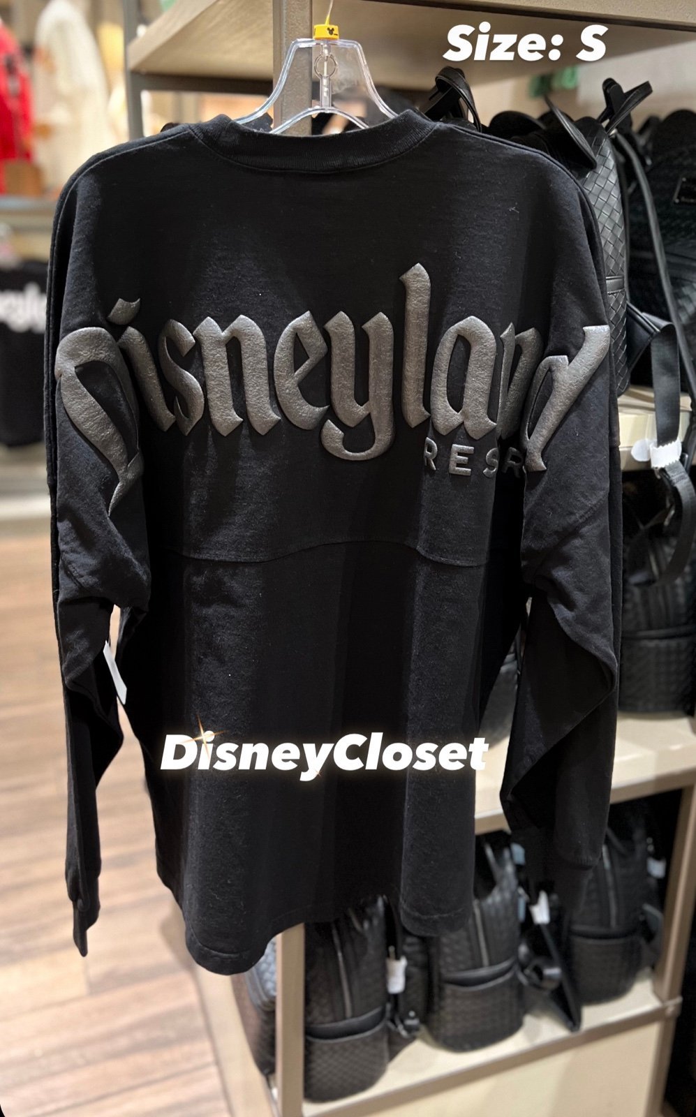 Disney Parks Disneyland Spirit Jersey Black on Black Size SMALL