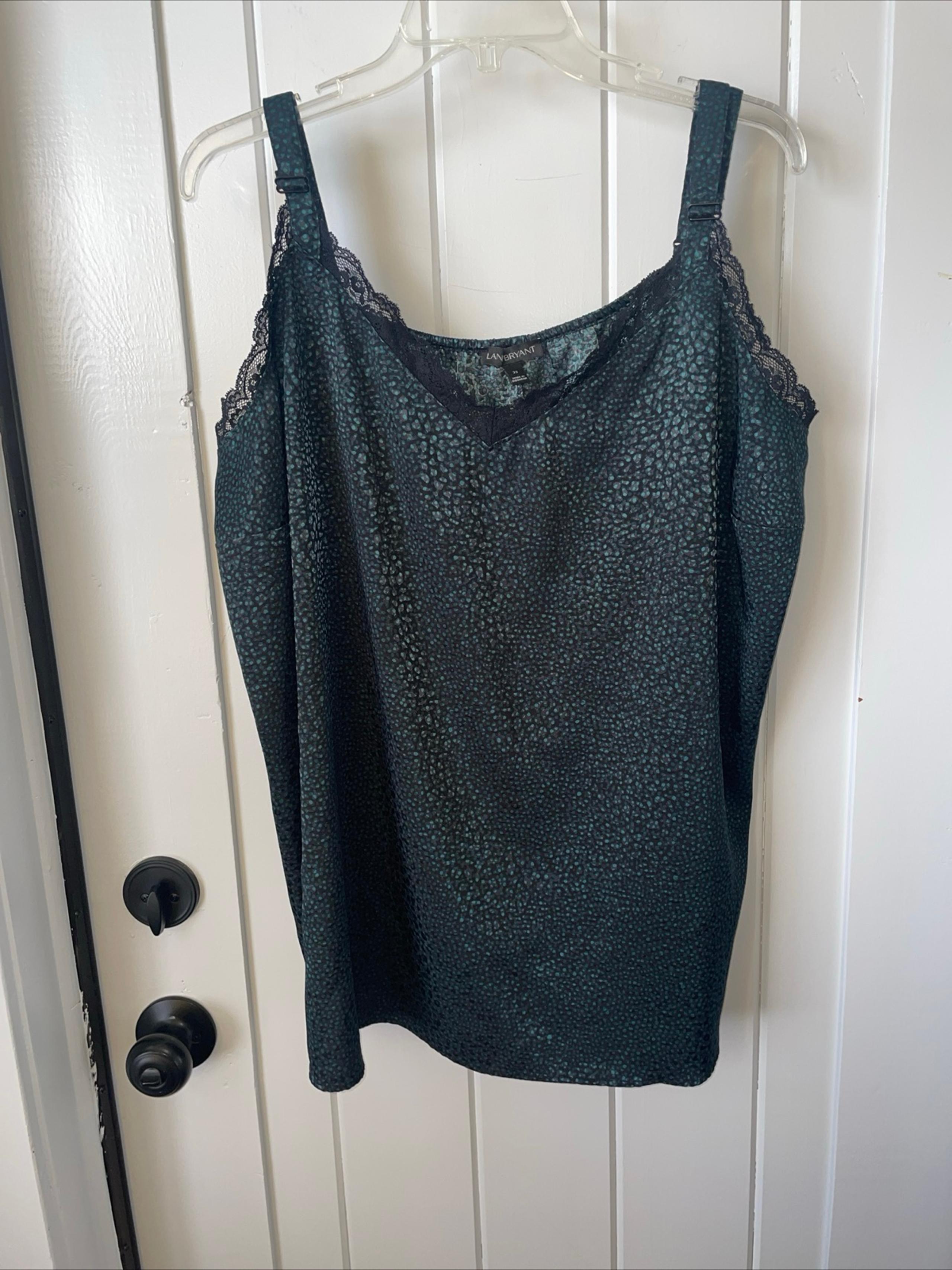 Lane Bryant Green Animal Print And Lace Women’s Camisole Size 22