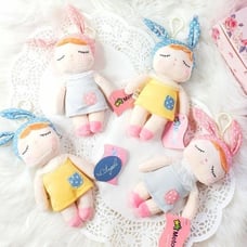 Set Of 4 Cute Mini Dolls Key Chain