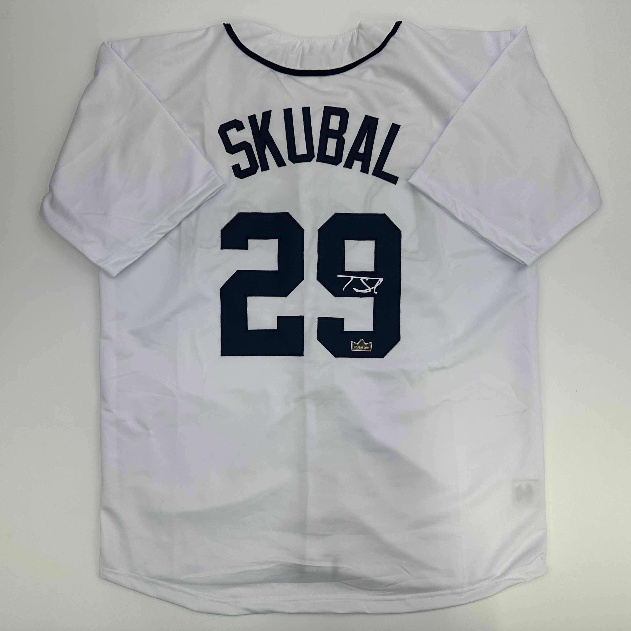 Facsimile Autographed Tarik Skubal Detroit White Auto Jersey Size Men's XL