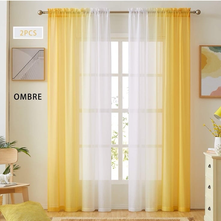 Faux Linen Sheer Curtains for Bedroom Living Room Rod Pocket Privacy and Light