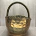 Vintage Large Decorative Table Center Piece Hammered Brass Fruit Plated Basket
