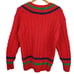 Vtg GAP Men's V-Neck Red Blue Green Cable Knit Chunky Sweater Sz M