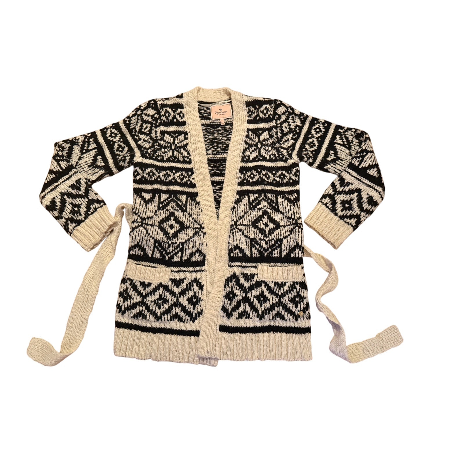 Juicy Couture Vintage Y2K New Nordic Knit Wrap Around Sweater S RARE