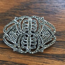 Marcasite sterling silver brooch pendent
